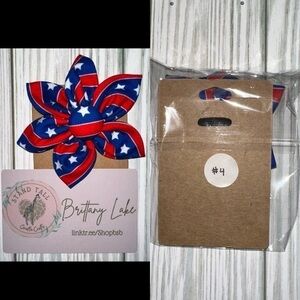 2/$10 Red/white/blue stars dog flower over the collar accessory 3” size new #4